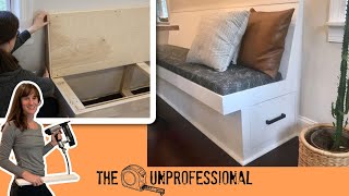 DIY Banquette Bench Bench Seating with Storage [upl. by Leban]